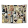 thumbnail image 5 of Orinice Wine Cheese Bottle Tapestry Wall Hanging Unique Style Graphic Tapestries Home Wall Decor Art for Living Room Bedroom Apartment Dorm Farmhouse, Suitable for Hanging 60x50inch, 5 of 6