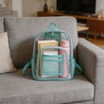 thumbnail image 5 of AYktou Clear Backpack for Stadium Approved, 10×5×14 Inch PVC Waterproof Clear Bag with Adjustable Straps & Mesh Side Pocket, Transparent Backpack Daypack for Concerts, Sports, Games, Festivals, 5 of 6