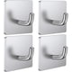 thumbnail image 1 of Ganchos adhesivos para colgar en la pared, ganchos para puerta, impermeables, de acero inoxidable, soportes adhesivos para colgar ropa, cocina, baño, gancho adhesivo, paquete de 4, 1 of 7