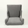 thumbnail image 5 of Wingback Dining Chair Vintage Retro Sofa Side Chair Upholstered Armless Accent Chair Gray, 5 of 9