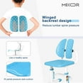 thumbnail image 4 of Mecor Kids Desk and Chair Sets,Student Study Table with Chair Ergonomic Winged Backrest,Height Adjustable Children Writing Table w/Bookshelf,Pull Out Drawer Storage (Blue), 4 of 8