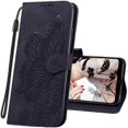 thumbnail image 1 of Funda para teléfono ultrafina de piel de primera calidad con tapa tipo billetera y tarjetero, cierre magnético, funda protectora para teléfono Samsung negra (Samsung Note 20Ultra), 1 of 5
