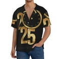 thumbnail image 7 of Lsque 2025 Happy New Year print Men's Cuban Collar Short Sleeve Shirt Summer Beachwear Casual Button Down Fashionable Vacation Leisure Shirt-X-Large, 7 of 7