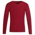 thumbnail image 1 of hotojiny Men's Slim Fit Knit Sweater Autumn-Winter Textured Basic Solid Color Pullover Lightweight Casual V Neck Top, 1 of 3