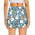 thumbnail image 2 of Lsque Snowflake Scarf Snowman Printed Women's Running Shorts with Liner Pockets,Elastic Quick Dry Workout Athletic Gym Yoga Shorts,Womens High Waist Shorts-, 2 of 9
