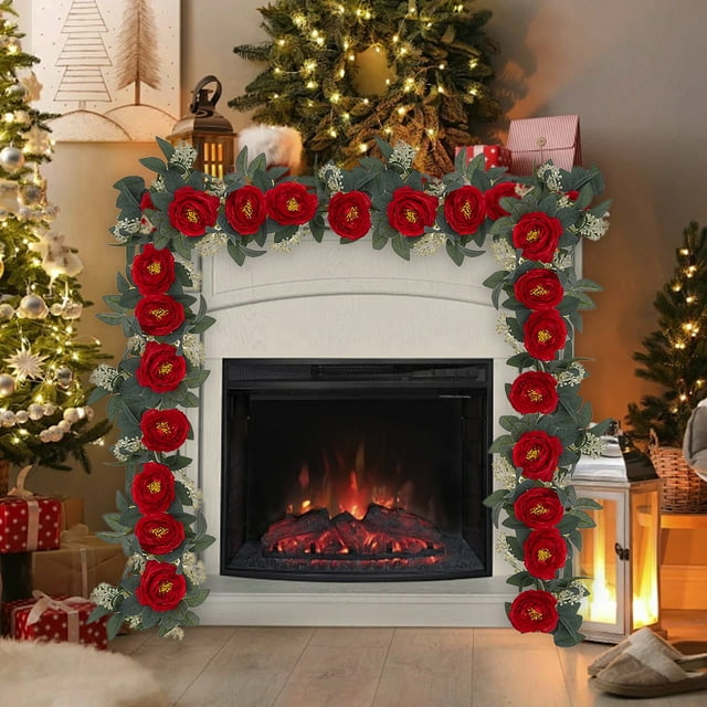 Cheapark Valentines Day Party Balloons with Artificial Rose Vines - Festive Wreath Decor, Perfect for Romantic Celebrations