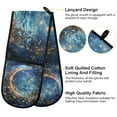 thumbnail image 2 of Yayeee Double Oven Mitt Kitchen Heat Resistant Baking 35" x7" Quilted Glove, Crystal Moon, 2 of 6