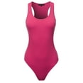 thumbnail image 2 of A2Y Women's Fashion Basic Premium Cotton Racerback Tank Body Suit Hot Pink XL, 2 of 5