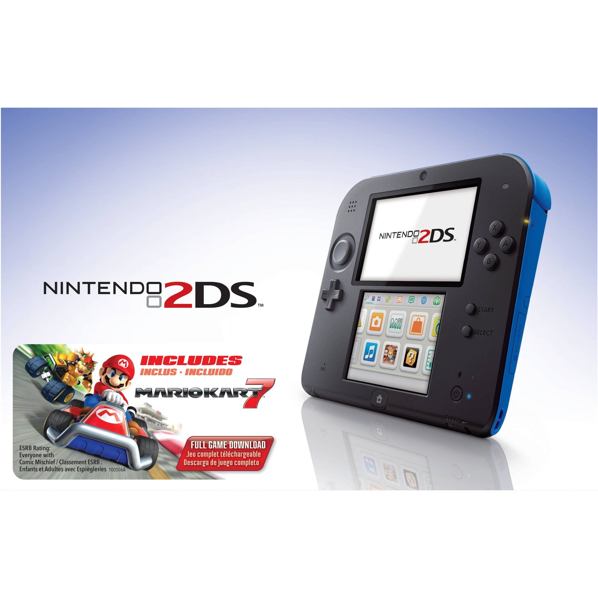 Restored Nintendo 2DS with Mario Kart 7 Game, Electric Blue