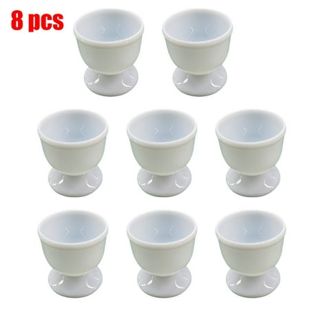 

Fancy Ceramic Egg Cup Easter Gift Set of 8 Plastic Holder Breakfast Boiled Cooking Tools Stable Easy to Clean Childhood Memories Table Decoration Kitchen 8pcs
