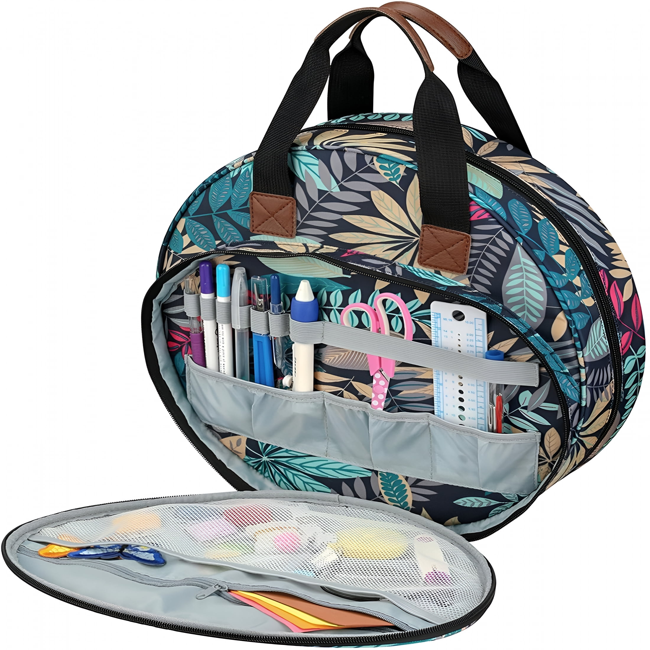 XIBUFE 2026 New Embroidery Project Bag Cross Stitch Tool Storage Organizer Case for Hoops for Crafts,Home,Studio,Sewing,Knitting