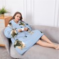 thumbnail image 5 of Oversized Wearable Blanket Hoodie,Pug and Footprints Sherpa Blanket Hoodie with Super Pockets,Super Warm Fuzzy Pullover for Women & Men, 5 of 6