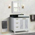 thumbnail image 6 of Trento 43" Solid Wood Vanity with Right Round Sink in White/Black, 6 of 14
