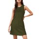 thumbnail image 1 of Vestido sin mangas de color liso para mujer, largo medio, cuello redondo, tejido vaporoso, elegante conjunto para la playa, 1 of 6