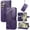 Deep purple, variant on Butterfly Embossed Wallet Case for Samsung Galaxy A37 5G, PU Leather Flip Cover with Card Holder, Kickstand & Lanyard, Shockproof,,Black,For Galaxy A37 5G