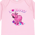 thumbnail image 4 of Inktastic I Love Hippos with Pink Hippo and Flowers Boys or Girls Long Sleeve Baby Bodysuit, 4 of 5