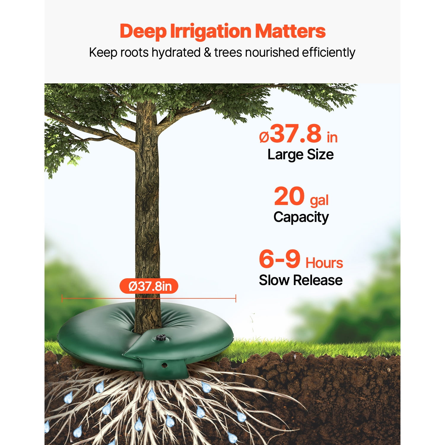 KFFKFF Arbor Hydration Circles, Set of 4, 20-Gallon Tree Hydration Sacks, 6-9 Hours Gradual Dispensation, Reusable Botanical Water Pouches, Water Conservation, Robust Irrigation Method