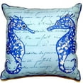thumbnail image 2 of Betsy Drake HJ345 18 x 18 in. Blue Sea Horses Large Indoor & Outdoor Pillow, 2 of 3