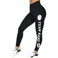 thumbnail image 3 of Gibobby Leggings Afelpados Mujer Leggings con estampado béisbol para mujer que las polainas para correr, yoga, gimnasio y entrenamiento（Blanco， L), 3 of 4