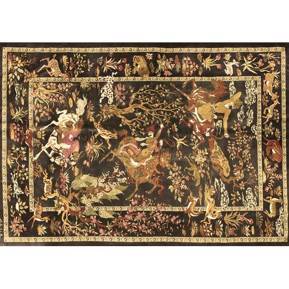 Ahgly Company Indoor Rectangle Persian Brown Traditional Area Rugs, 8' x 10'