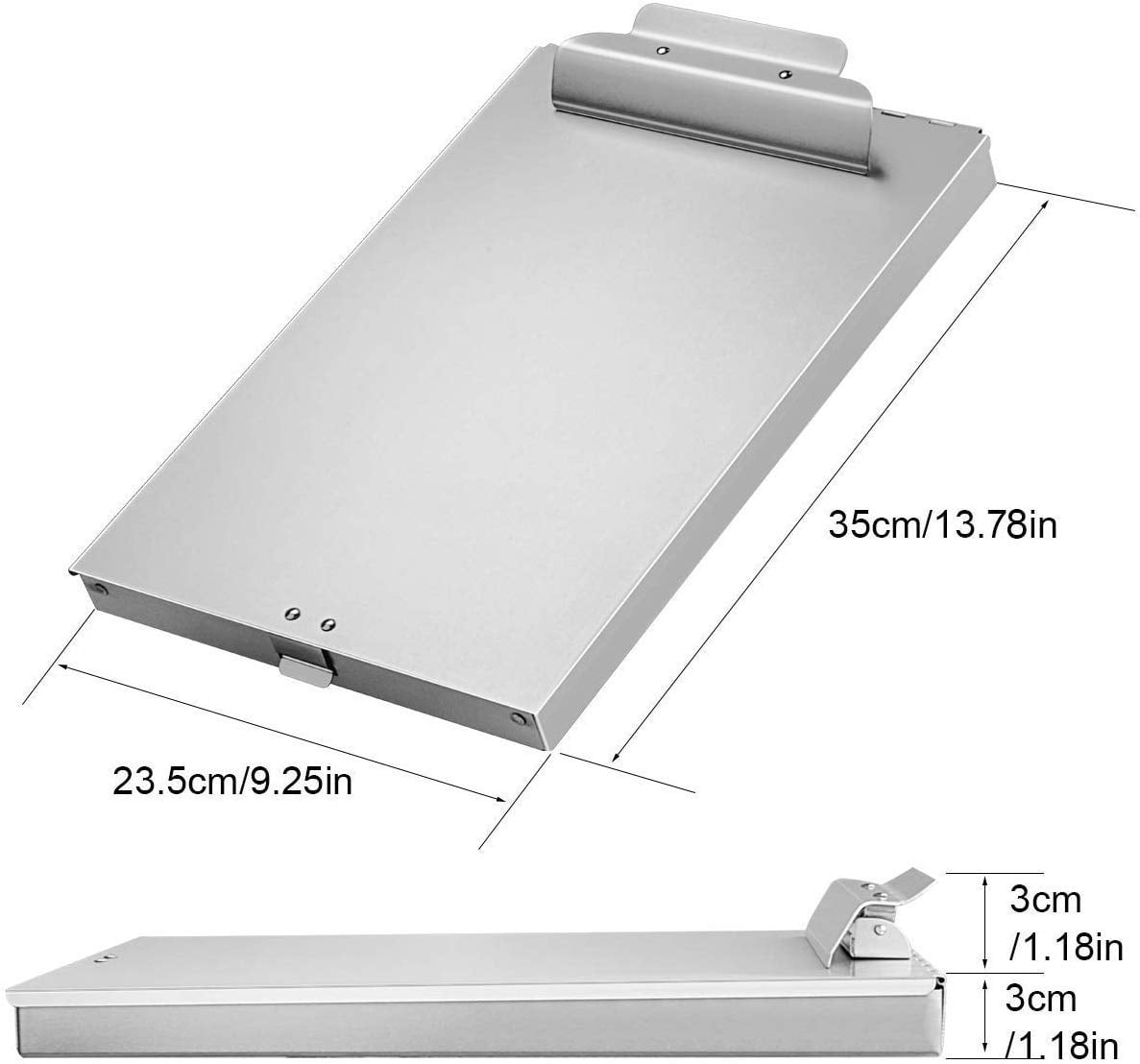 Recycled Aluminum Storage Clipboard  Box Form Holder Suitable For School Office Jobsite Or Staff 9.25 X 13.78 Inches