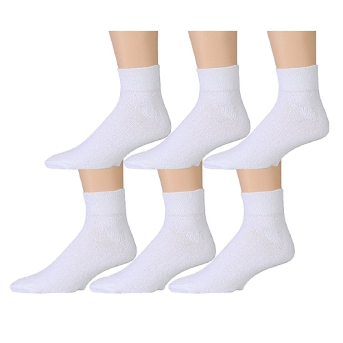 Men's white crew socks size 10-13 usa made gray heel toe 3 pairs cushion jogger 