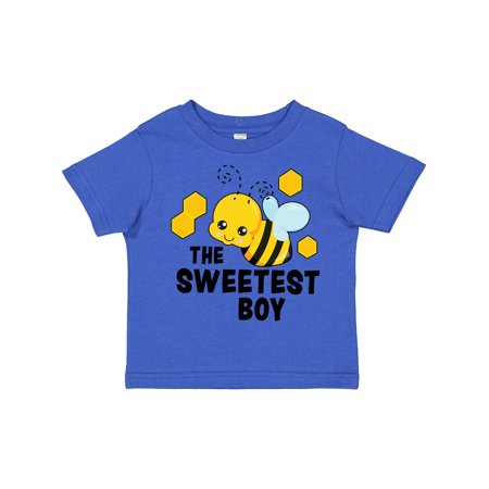 

Inktastic The Sweetest Boy with Bee and Honey Combs Gift Toddler Boy or Toddler Girl T-Shirt