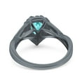 thumbnail image 6 of Pear Teardrop Twist Infinity Shank Ring Black Tone Paraiba Tourmaline CZ 925 Sterling Silver Size 8, 6 of 6