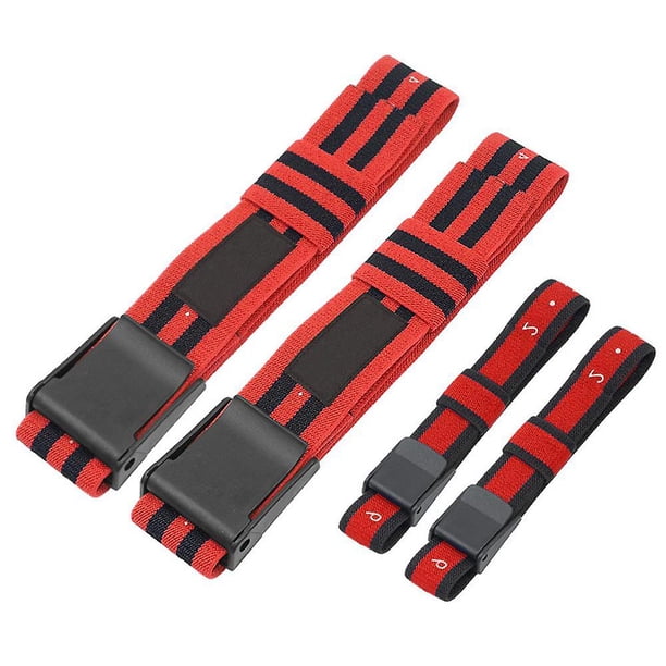 Bandas para glúteos, bandas de restricción del flujo sanguíneo para glúteos y caderas de mujeres, ajustables, color rojo, 5+3