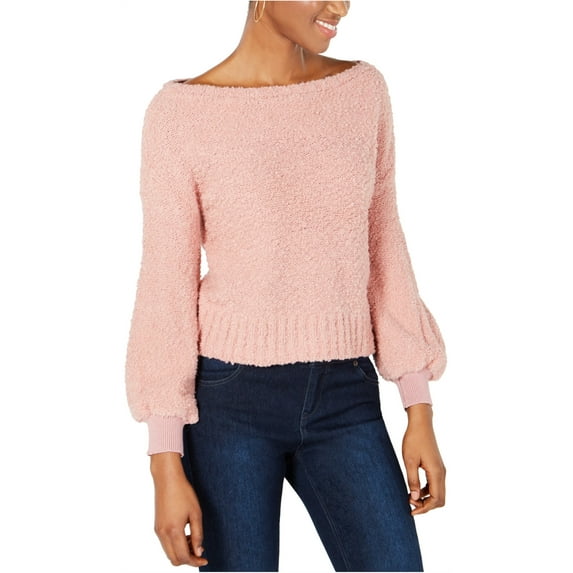 bar III Womens Bishop Sleeve Pullover Sweater, Pink, Medium