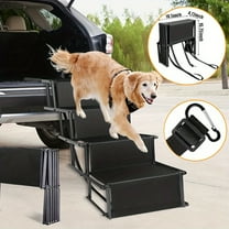 [Large Non-Slip Dog Ramp Steps] Large Folding Dog Ramp Non-Slip Stair Pet Steel Ladder Steps for Car SUV Truck