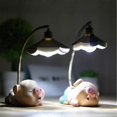 thumbnail image 1 of Resin Pig Night Lamp, 2PC Cute Sleeping Pig Figurines with LED Light for Home Desk Decor, 1 of 5