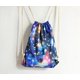 thumbnail image 1 of Mochila de lona de estilo coreano japonés con estampado de estrellas, Mini mochila a rayas, bolso de hombro pequeño con cordón Fivean unisex, 1 of 1