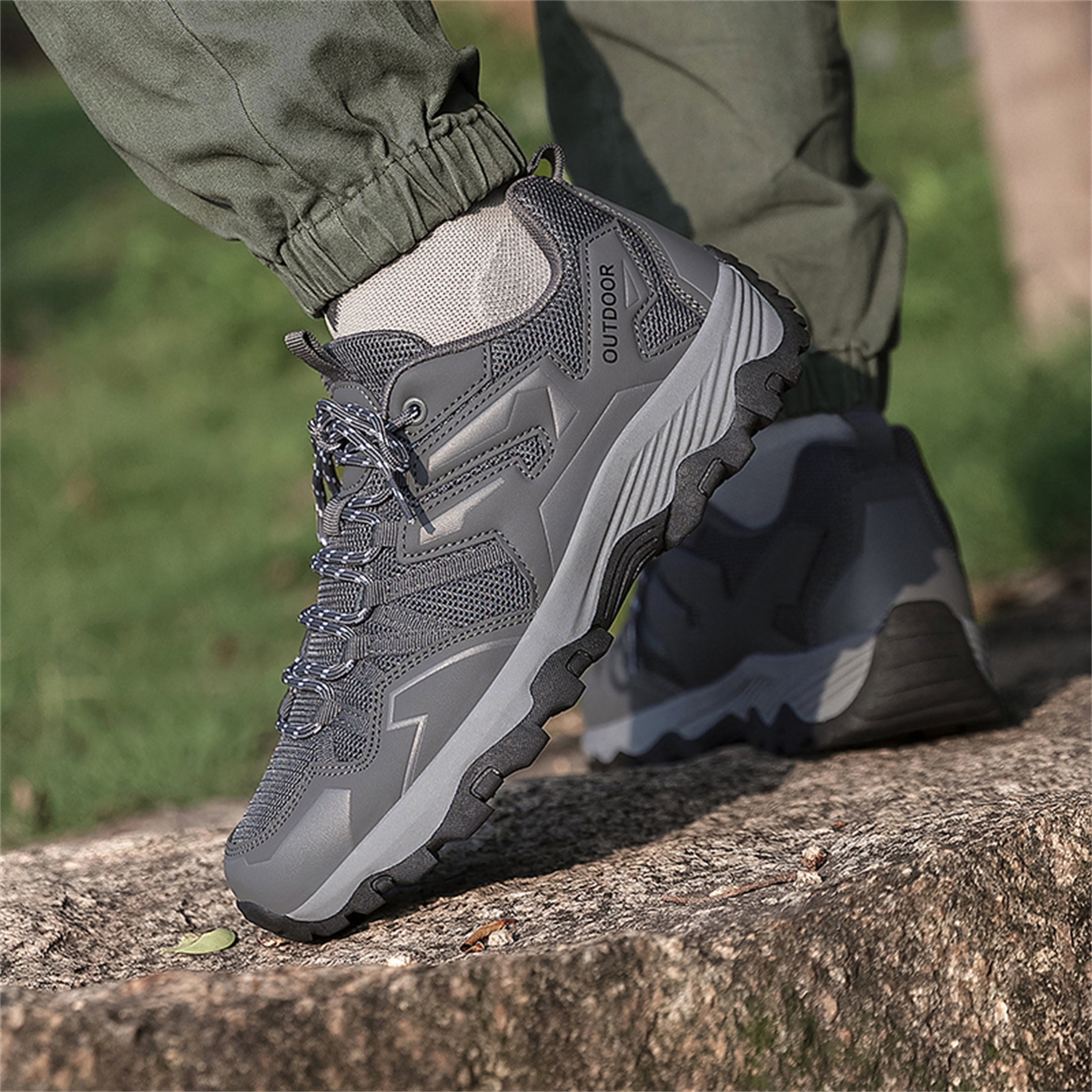 YOURDIARY Womens Mens Hiking Shoes Comfortable Breathable Anti-Slip Outdoor Hike Trekking Trails Shoe
