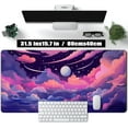 thumbnail image 2 of Pastel Pink Purple Clouds Moon Mouse pad Desk Mat, Cute Space Deskmat XXL Large Extended Mousepad Gaming Desk Pad, Big Laptop Computer Keyboard and Mouse Pad Mat for Women Office Decor 31.5x15.7 in, 2 of 6