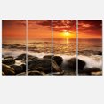 thumbnail image 2 of Bright Sunset over Rocky Shore - Modern Seashore Canvas Art, 2 of 3