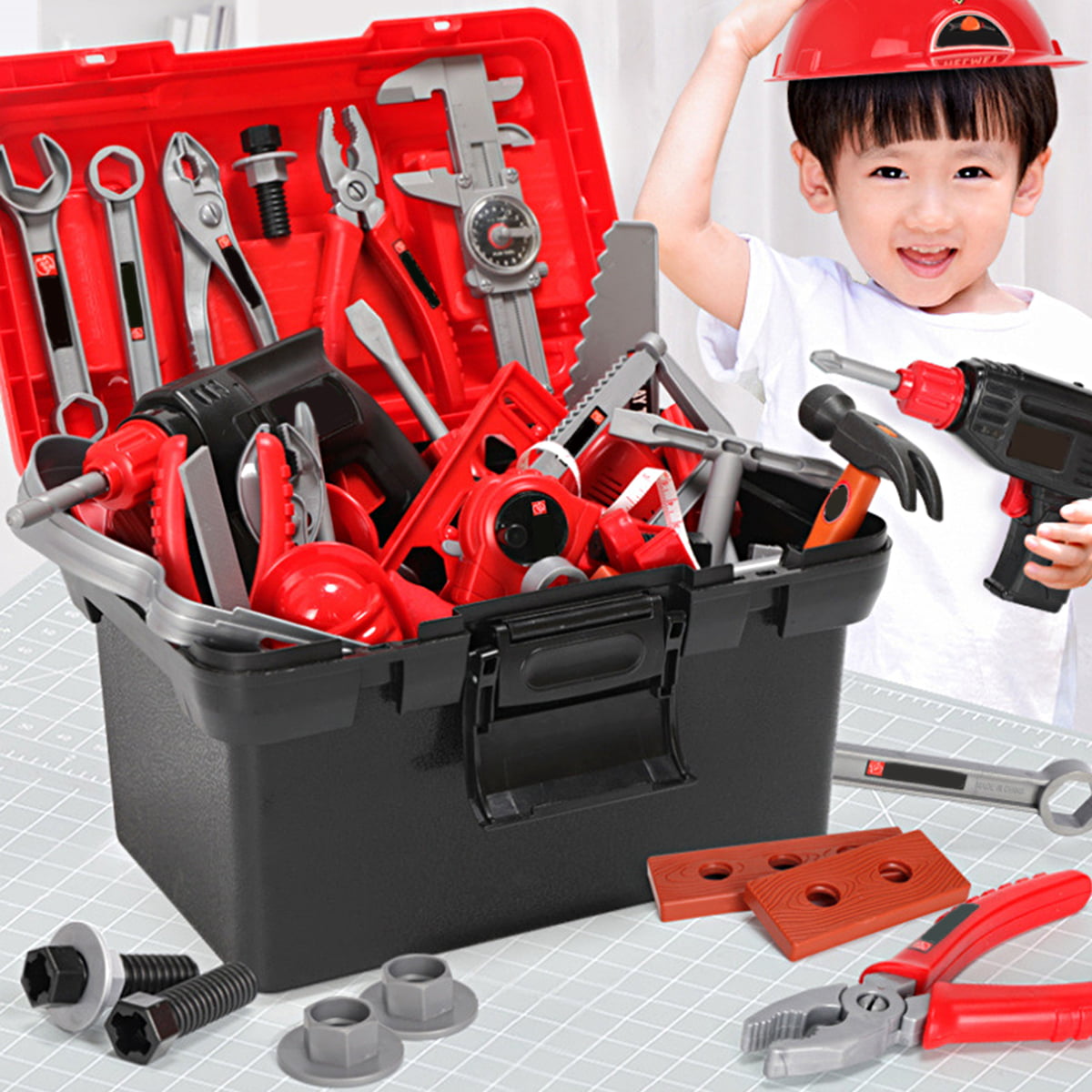 Details about   Kids Pretend Play Toy Tool Set Educational Kit Repair Tool 