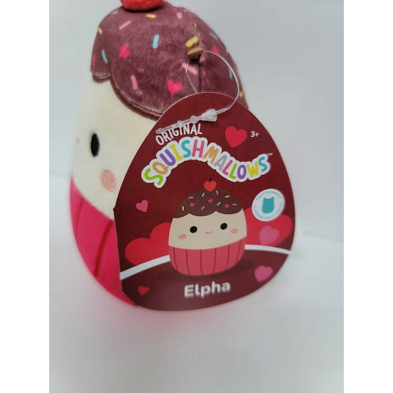 Squishmallow Kellytoy San Valentino Squad - Peluche Ottie The Cupcake 20cm (8 Pollici), Morbidissimo, Rosa
