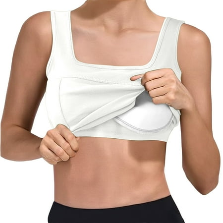 Clearance DondPO Women s Tanks & Camis Womens Sports Bra No Wire Comfort Sleep Bra Plus Size Workout Activity Bras with Shaping Bra Tank Top with Built In Bra Camisole Tops for Women White One Size