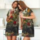 thumbnail image 4 of Easygdp Floral Rhino With Birds Camisón de manga corta para mujer, informal, estampado, 4 of 6