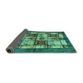 thumbnail image 2 of Ahgly Company Indoor Round Abstract Turquoise Blue Modern Area Rugs, 6' Round, 2 of 4