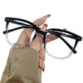 thumbnail image 3 of YAOBAMM Anti-blue Light Glasses Unisex Blue Light Blocking Glasses Retro Large Oval Frame Clear View Strong Hinge Brim Eye Protection Bluelight, 3 of 6