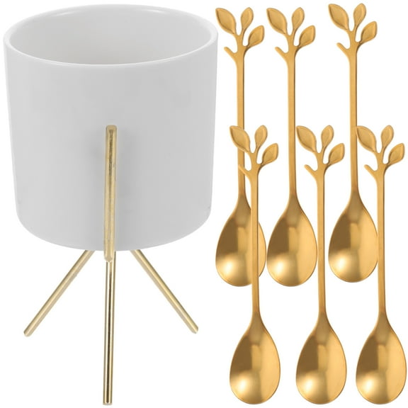 LITINKIMI Countertop Cutlery Holder Golden 1 Set Easy to Clean