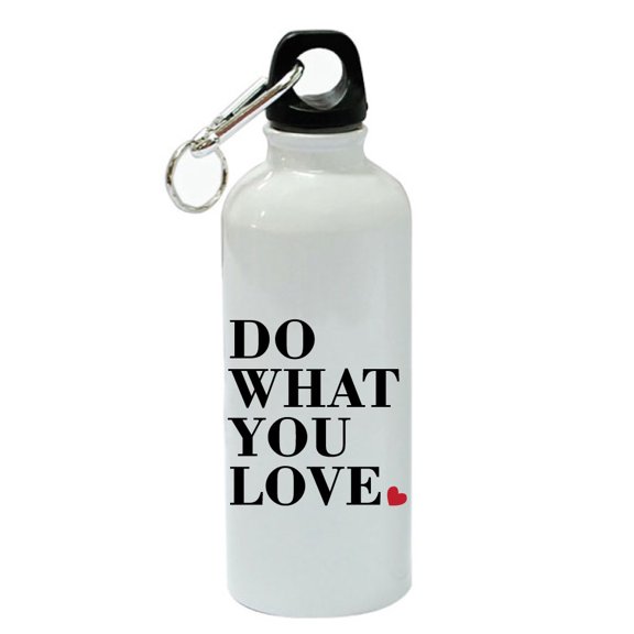 Do What You Love White Aluminum Sports 20 oz Water Bottle