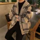thumbnail image 2 of Ropa de hombre Chaqueta tipo cárdigan con cuello en V Abrigo de punto Suéter masculino a cuadros Elegante informal Manga larga 100% coreano Otoño 2024 Clásico A, 2 of 5