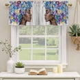 thumbnail image 3 of 2 Pack Valances for Windows, Black African Women Window Valances for Living Room/Bedroom/Bathroom, Spring Floral Butterfly Retro Wooden Light Filtering Kitchen Curtain Valance 42"W x18" L, 3 of 9