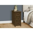 thumbnail image 3 of Monarch Specialties I 3959 - Table d'Appoint, Bout de Canapé, Table d'Appoint, Table de Nuit, Étroite, Chambre, Tiroir de Rangement, Lampe, Placage Brun, Transitionnel, 3 of 5