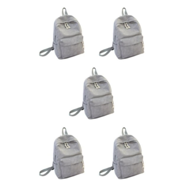 Thinsony Sac d'École Spacieux pour Femmes Durable et à la Mode Sac à Dos d'École Robuste Gris Pâle 5Ensemble