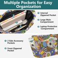 thumbnail image 3 of FORMRS Tote Bag for Women Quilted Large Capacity Travel Work Carry On Shoulder Handbag, Blue Floral, 3 of 7