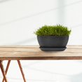thumbnail image 3 of Ecopots Sofia Durable Modern Oval Indoor/Outdoor Recycled Based Composite Flower Pot Planter w/ Water Reservoir, Dark Grey, 12", 3 of 4